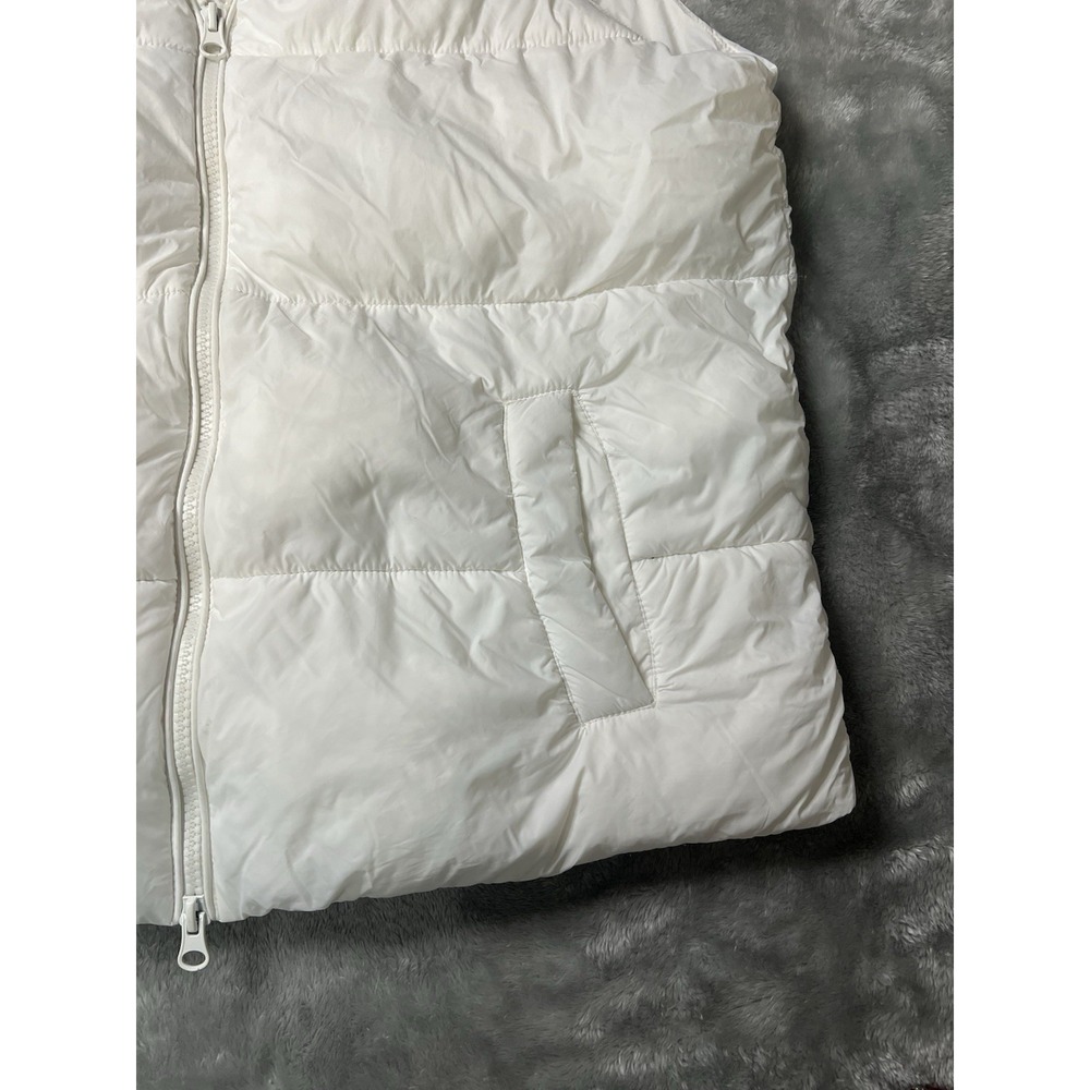 dip Women's White Insulated Puffer Vest Full Zip Collared Sleeveless M - Picture 6 of 16
